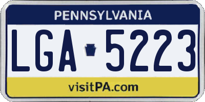 PA license plate LGA5223