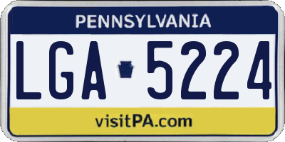 PA license plate LGA5224
