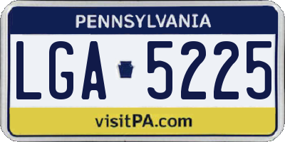 PA license plate LGA5225