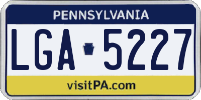 PA license plate LGA5227