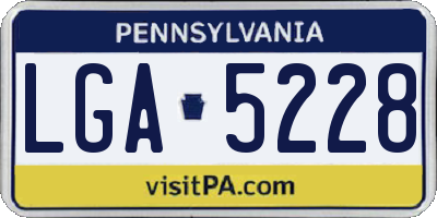 PA license plate LGA5228