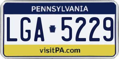 PA license plate LGA5229