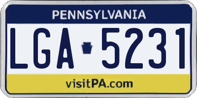 PA license plate LGA5231