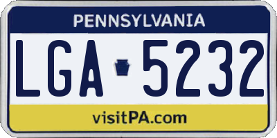 PA license plate LGA5232