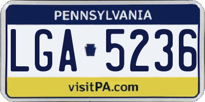 PA license plate LGA5236