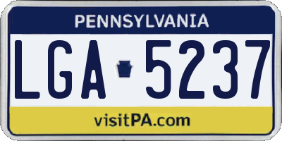 PA license plate LGA5237