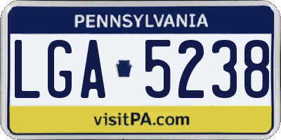 PA license plate LGA5238