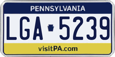 PA license plate LGA5239