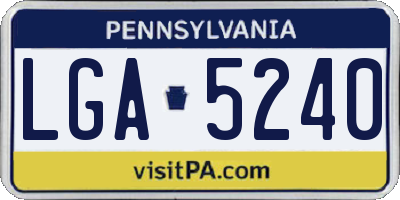 PA license plate LGA5240