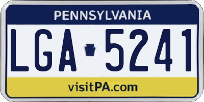 PA license plate LGA5241