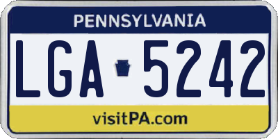 PA license plate LGA5242