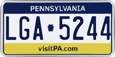 PA license plate LGA5244