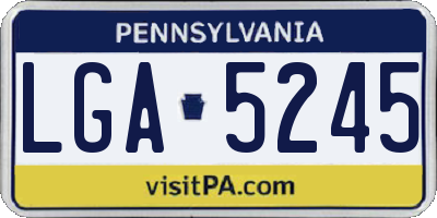 PA license plate LGA5245