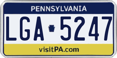 PA license plate LGA5247