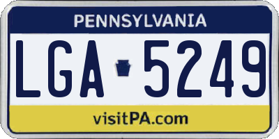 PA license plate LGA5249