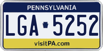 PA license plate LGA5252