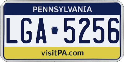 PA license plate LGA5256