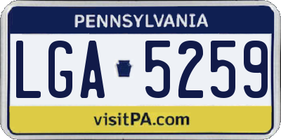 PA license plate LGA5259