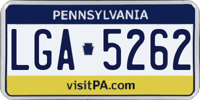 PA license plate LGA5262