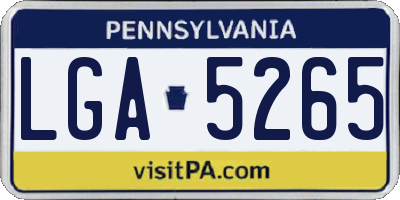 PA license plate LGA5265