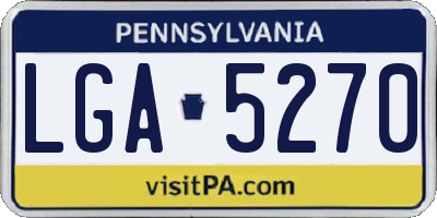 PA license plate LGA5270