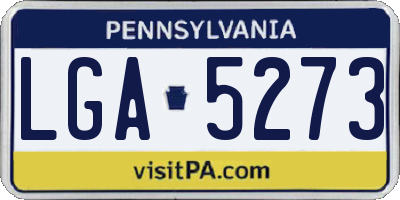 PA license plate LGA5273