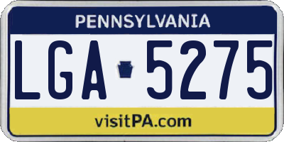 PA license plate LGA5275