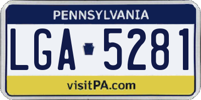 PA license plate LGA5281