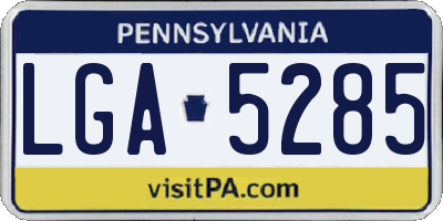 PA license plate LGA5285