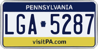 PA license plate LGA5287