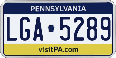 PA license plate LGA5289