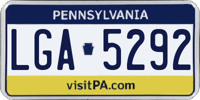 PA license plate LGA5292