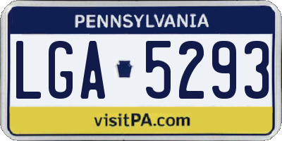PA license plate LGA5293