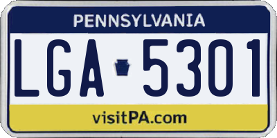 PA license plate LGA5301