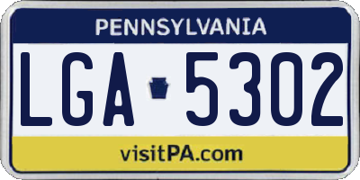 PA license plate LGA5302