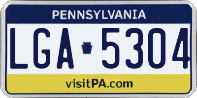 PA license plate LGA5304