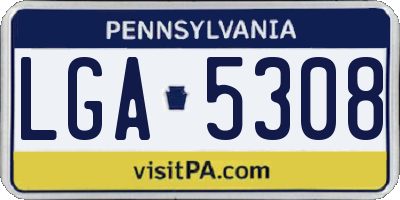 PA license plate LGA5308