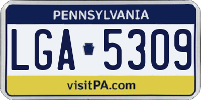 PA license plate LGA5309