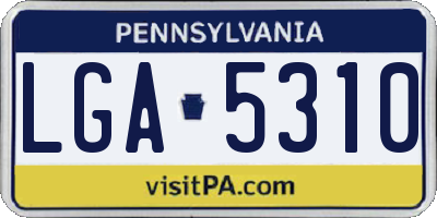 PA license plate LGA5310
