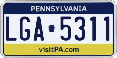 PA license plate LGA5311