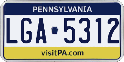 PA license plate LGA5312