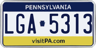 PA license plate LGA5313