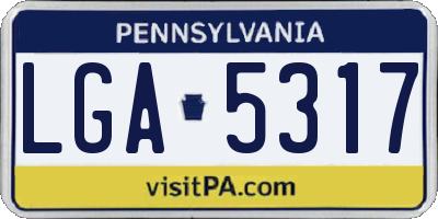 PA license plate LGA5317