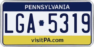 PA license plate LGA5319