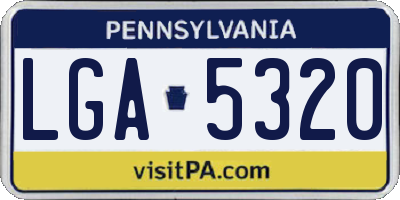 PA license plate LGA5320