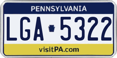 PA license plate LGA5322