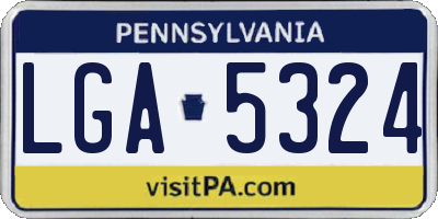 PA license plate LGA5324