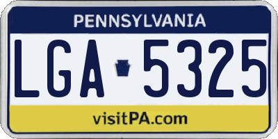 PA license plate LGA5325