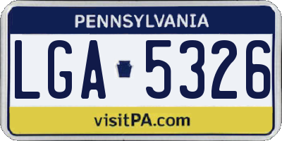 PA license plate LGA5326