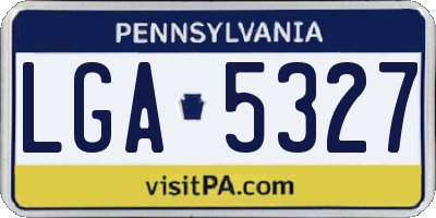 PA license plate LGA5327